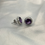 Miniatura: Amethyst round studs earring