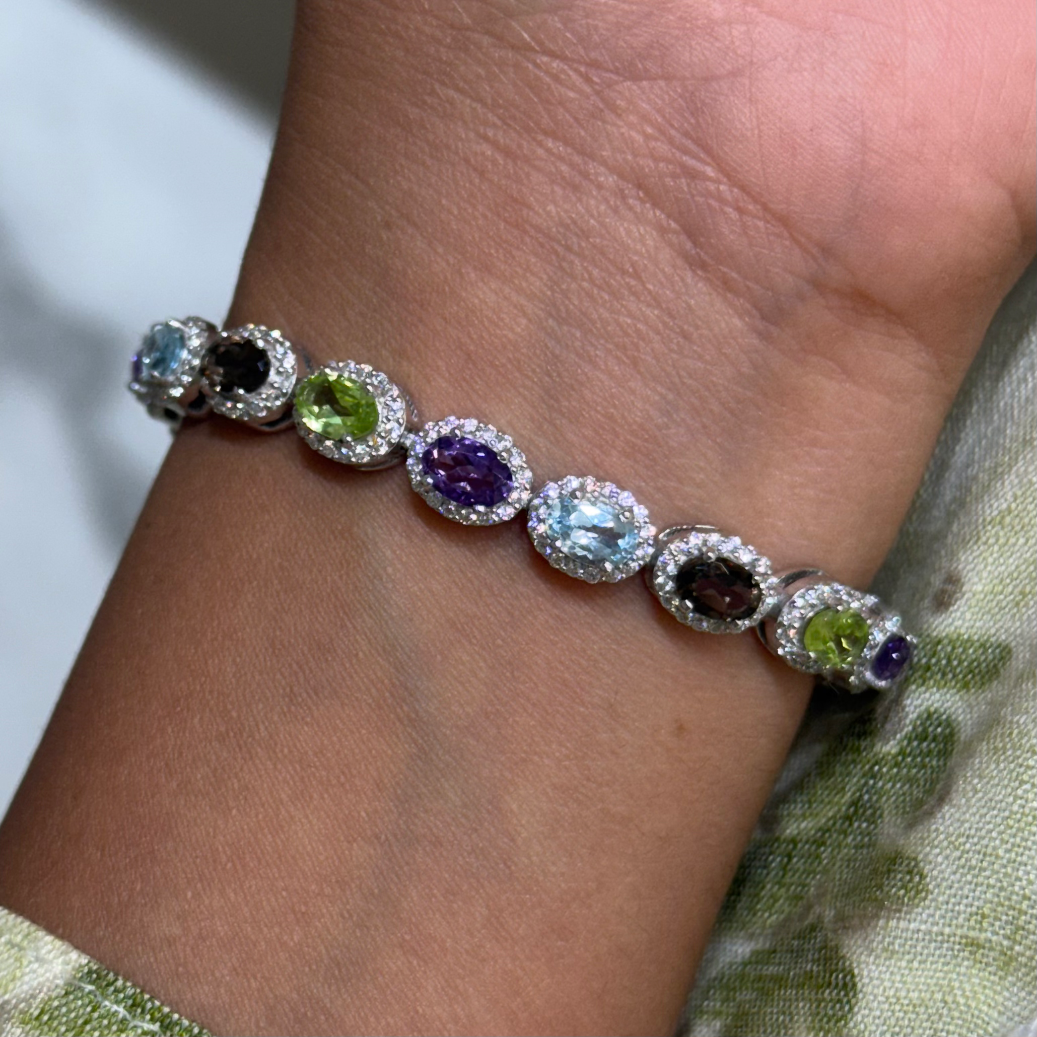 Natural Multi stone cluster bracelet