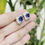 Thumbnail: Blue sapphire and diamond earrings in 18 karat gold