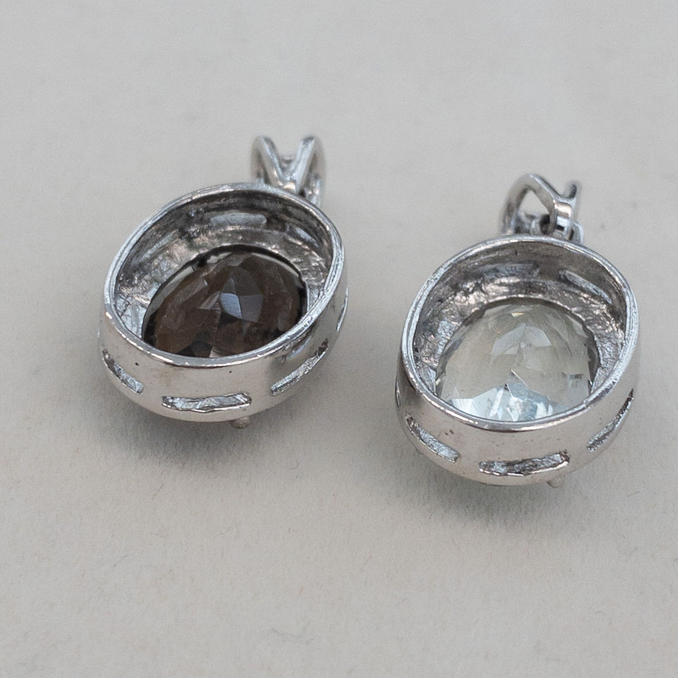 Miniatura: Natural Smoky Topaz and Green Amethyst pendant