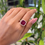 Thumbnail: Natural Ruby and diamonds 18K gold ring