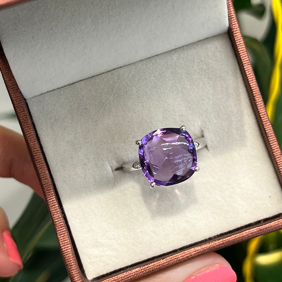 Miniatura: Natural Amethyst 18K gold ring