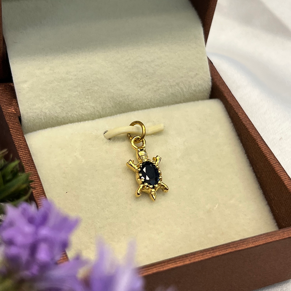 Miniature : Natural Turtle pendant in 18 karat gold