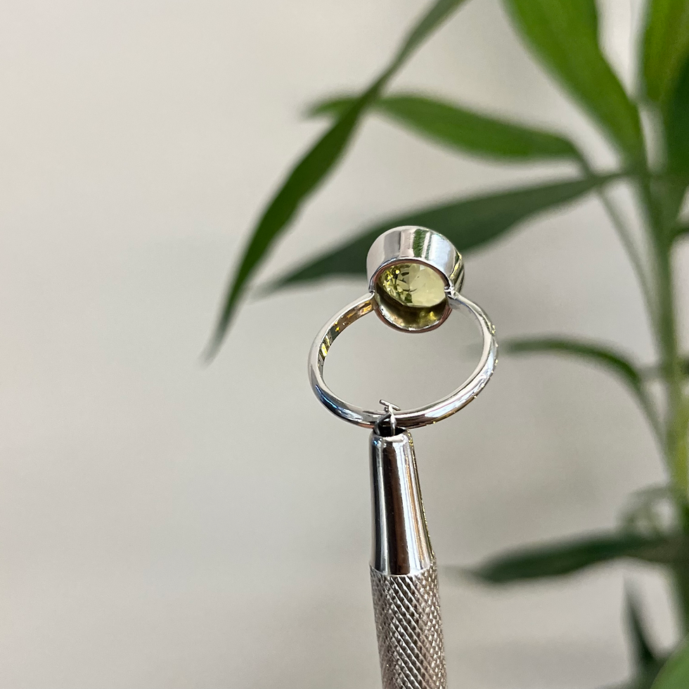 Thumbnail: Natural Lemon topaz bezel ring