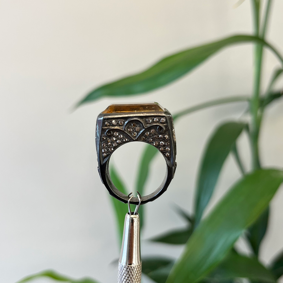 Thumbnail: Natural Citrine and diamond ring