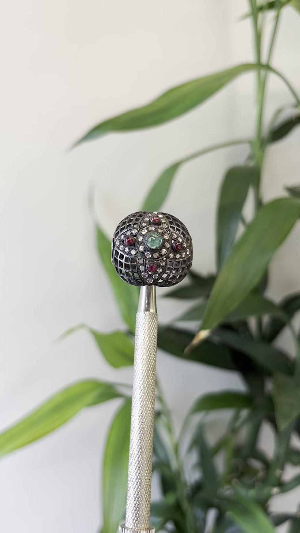 Thumbnail: Natural Emerald, ruby and diamond ring