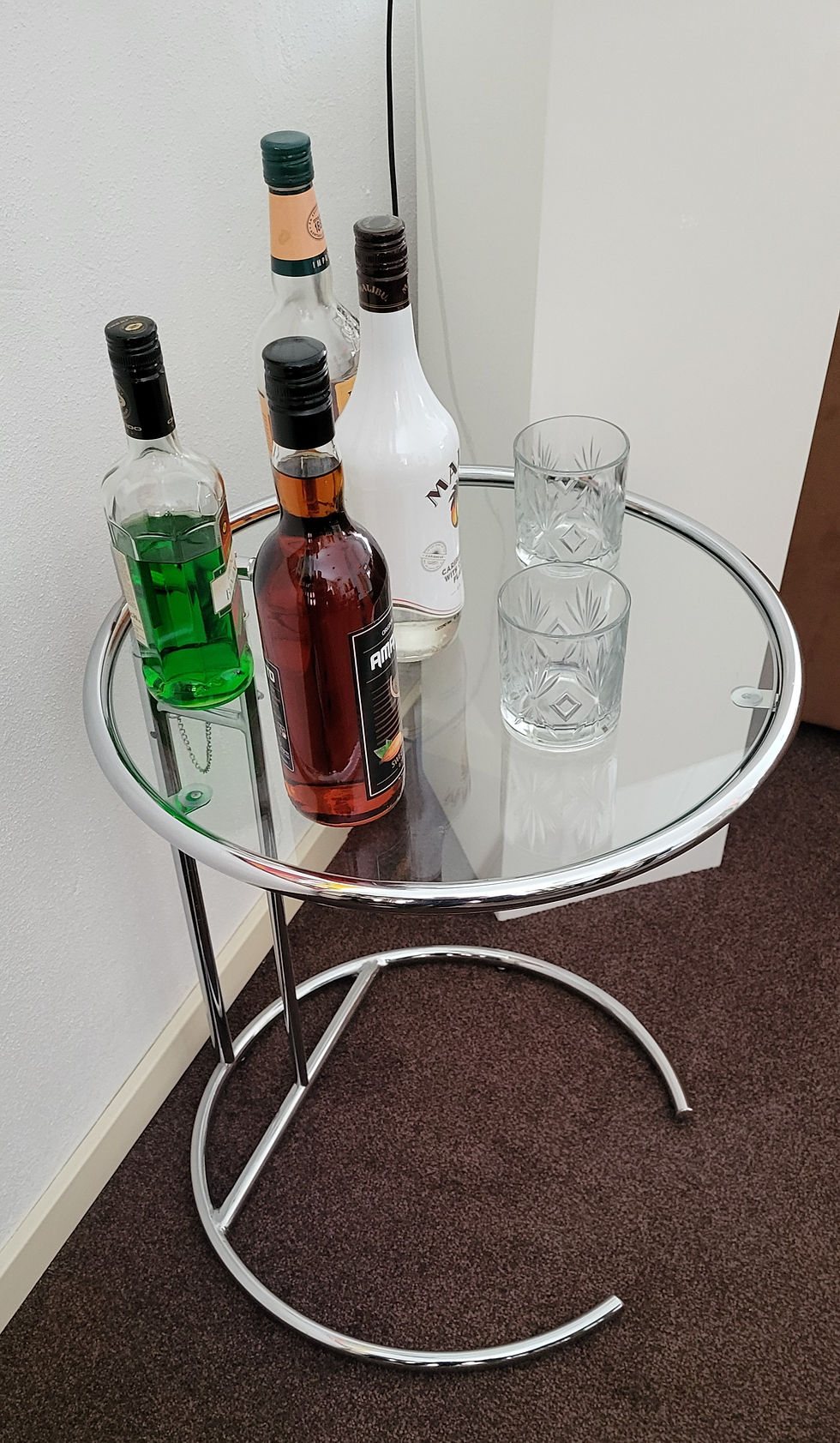 Thumbnail: DESIGN VERSTELBARE GLAZEN SALONTAFEL,GLAS,RVS,91 CM