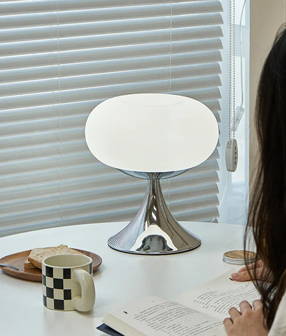 Thumbnail: TROMPET-VOET ITALIË DESIGN LED TAFEL LAMP,GLAS,CHROME,30 CM