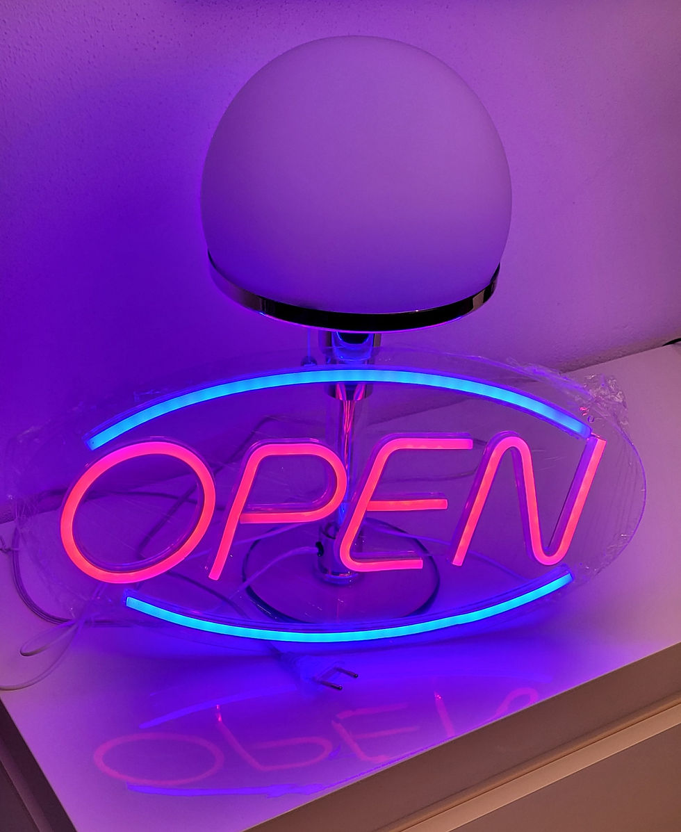 Thumbnail: LED NEON VERLICHTING 'OPEN' ,2 KLEUREN,42 CM