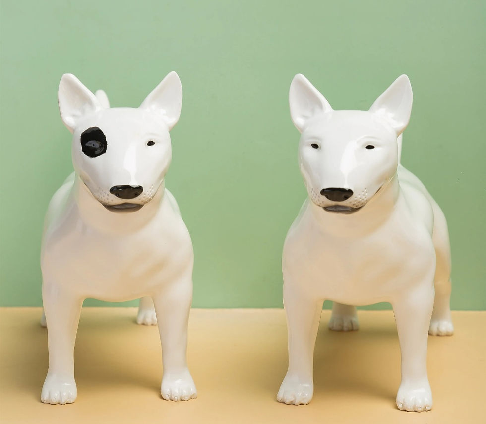 Thumbnail: BULL TERRIER DECORATIE,2 VARIÄNTEN,HARS,29 CM
