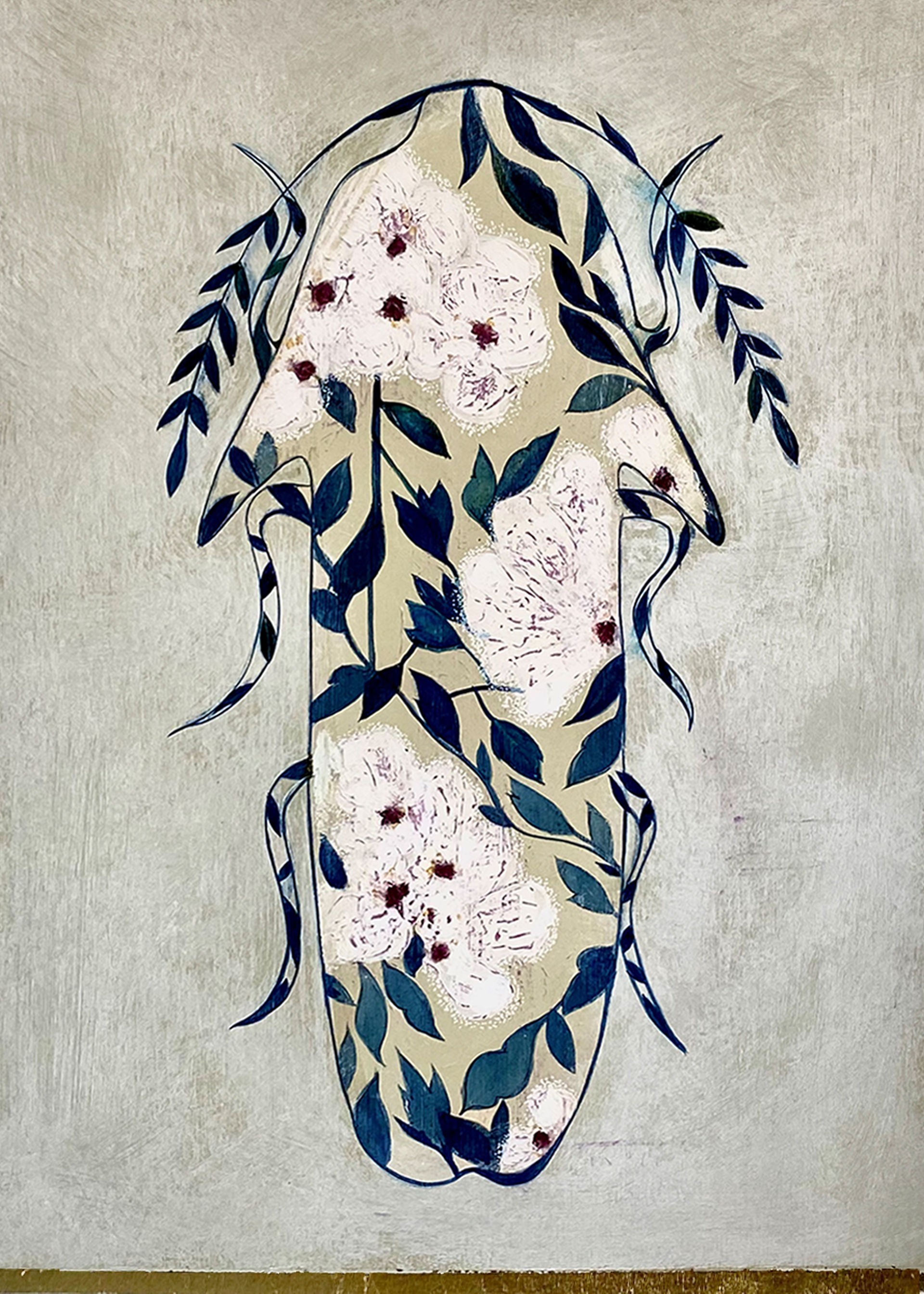 Insects with white and blue flowers