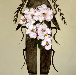 Insects with white flowers and beige