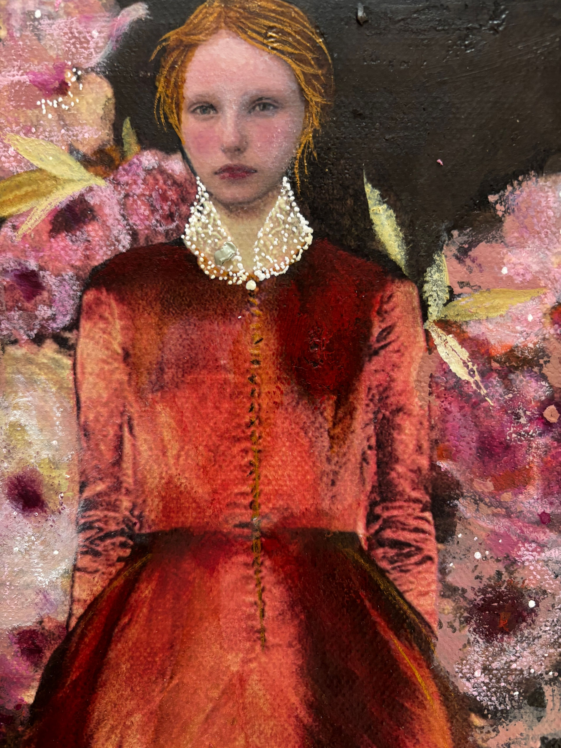 Woman portrait with a red dress