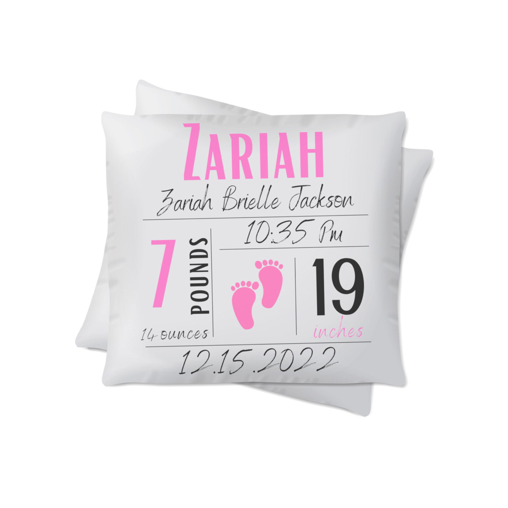 Birth Announcement Baby Pillow Case