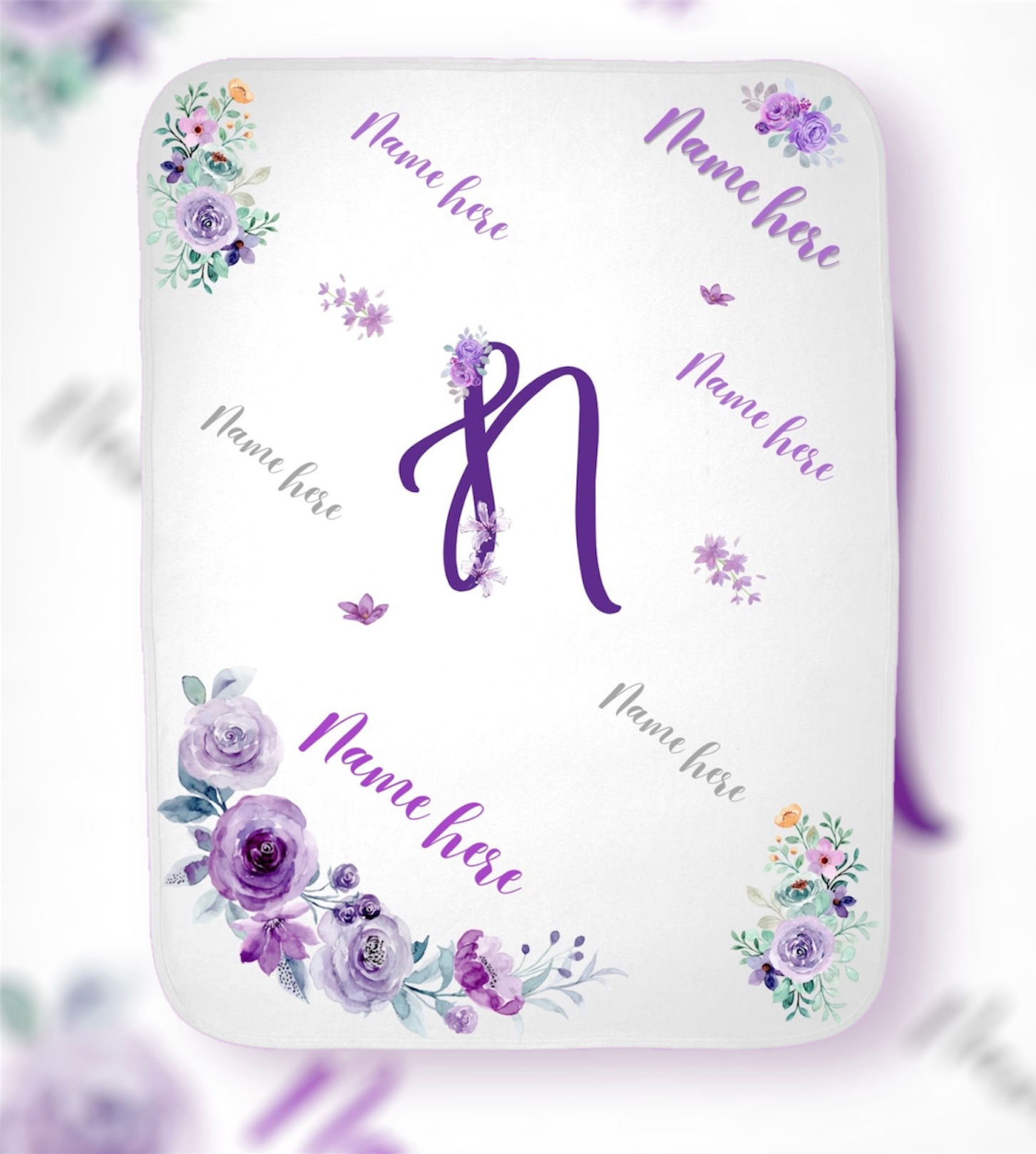 Personalized baby blanket, hat and pacifier clip