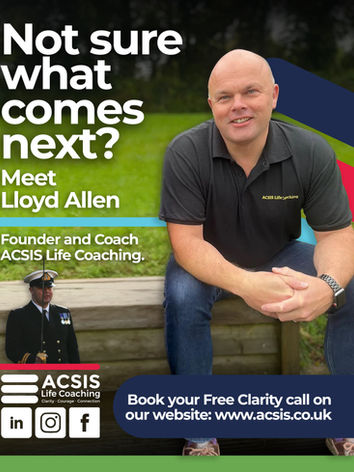 Lloyd Allen of ACSIS Life Coaching beside the question, “Not sure what comes next?”