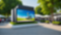 Close-up view of an outdoor exhibition space with innovative technology displays