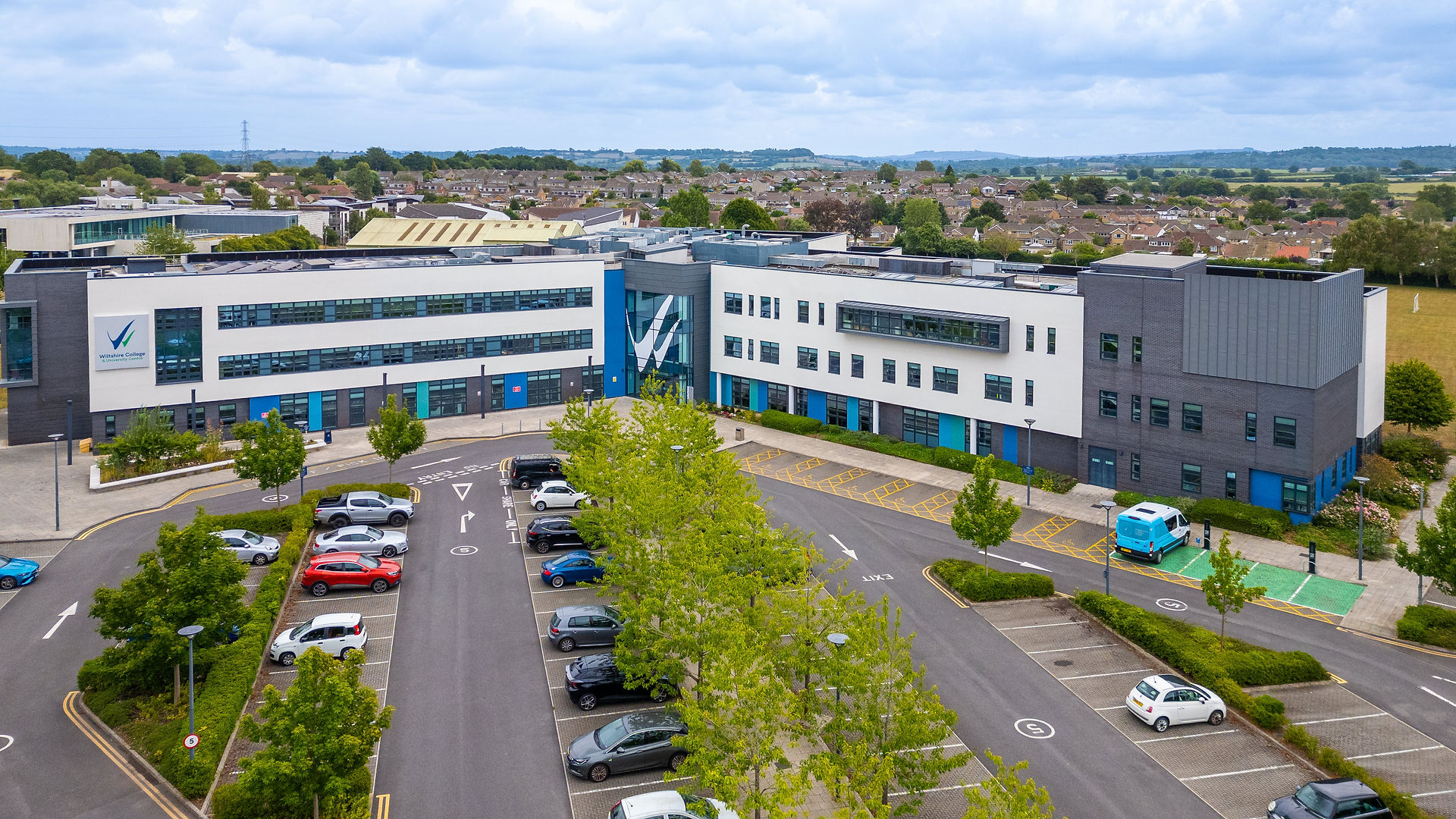 College University drone photography. Wiltshire College and University Centre