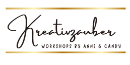 Label Kreativzauber by anne und candy in goldenen Strichen