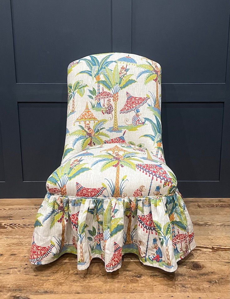 Thumbnail: An English Upholstered Slipper Chair