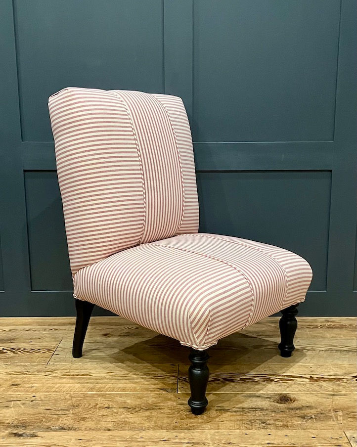 Thumbnail: A Rare Pair of Antique French Upholstered Slipper Chairs