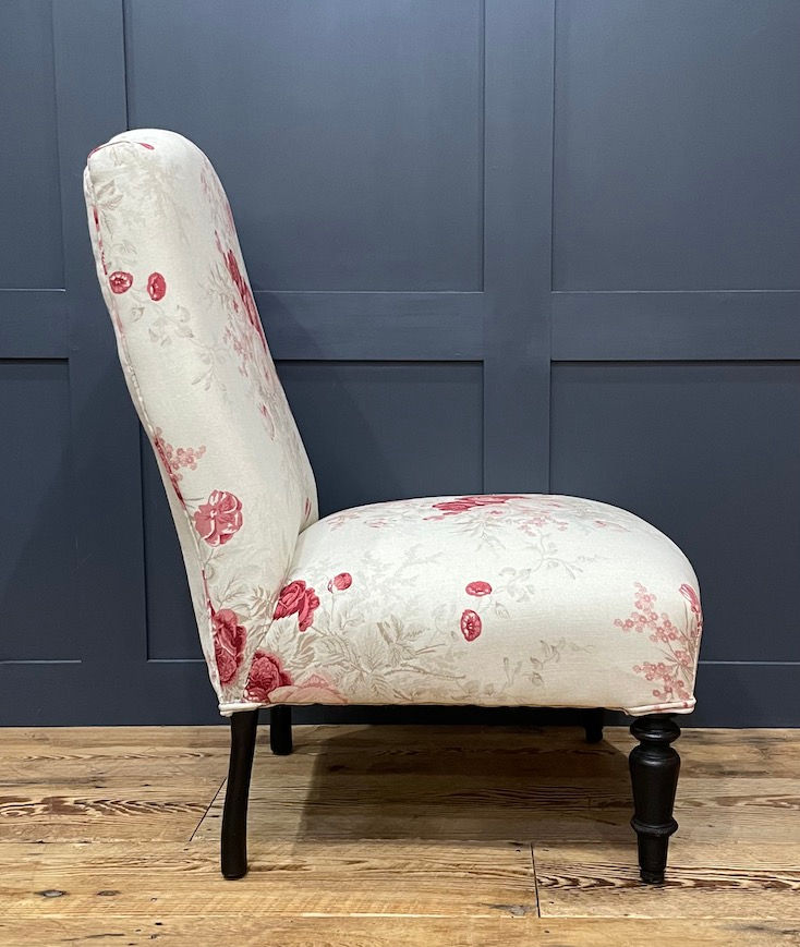 Thumbnail: A French Napoleon III Upholstered Slipper Chair