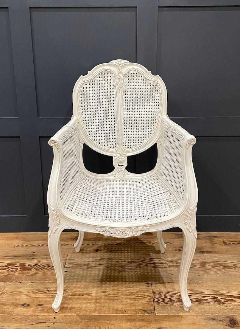 Thumbnail: A Vintage French Bergere Caned Armchair