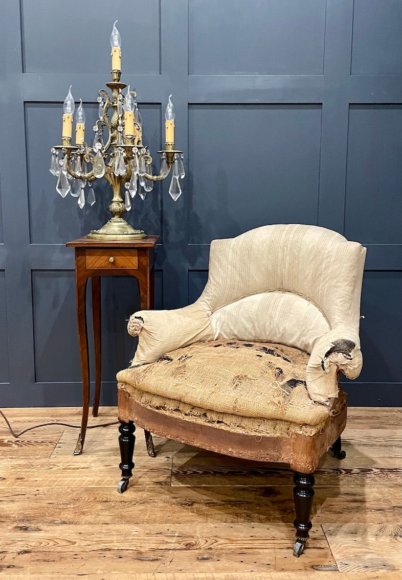 An Antique French Napoleon III Crapaud Tub Chair