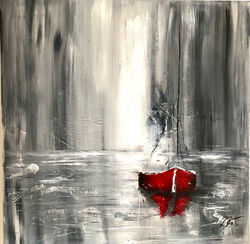 Red Boat 80 x 80 cm