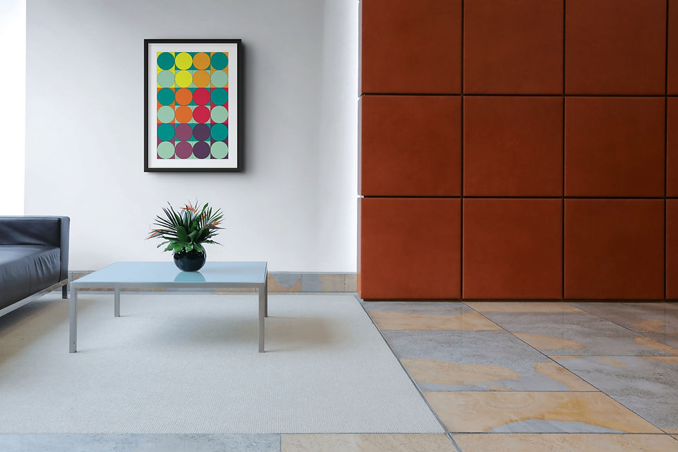 "Uni[ci]ty Complementary VII" geometric abstract art, office / "Uni[ci]té complémentaire VII" art géométrique abstrait bureau