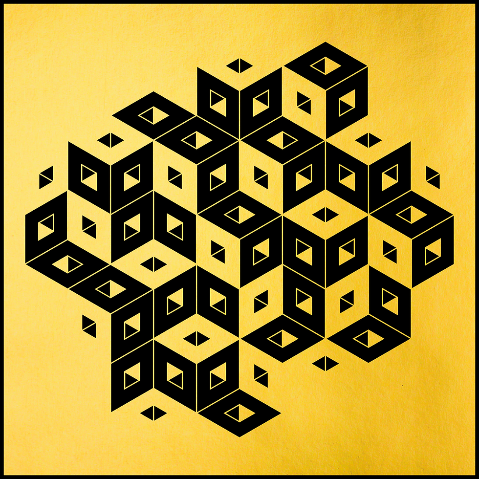 Explore an intricate play of isometric contrasts and evolving perception. Handcrafted with precision technology and protected