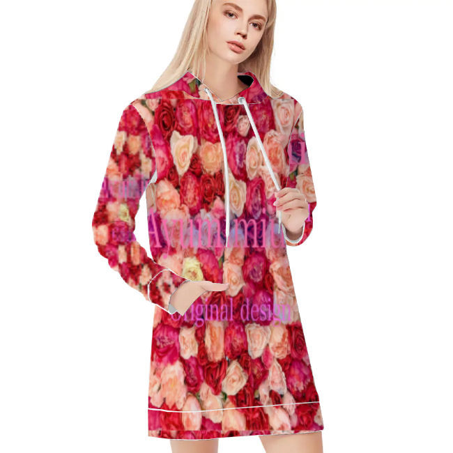 サムネイル： Casual Hooded Sweater Dress