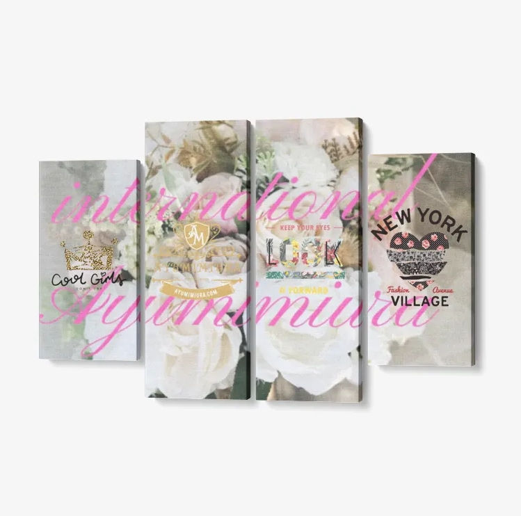 サムネイル： 4 Piece Canvas Wall Art for Living Room - Framed Ready to Hang 4x12"x32