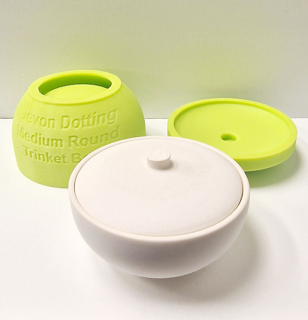 Μικρογραφία: Medium round lidded bowl silicone mould, plaster mould, candle vessel mould, jes