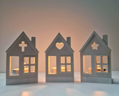 Tealight houses silicone moulds | Devon Dotting
