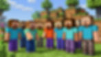 Minecraft characters with open mouths in a blocky landscape