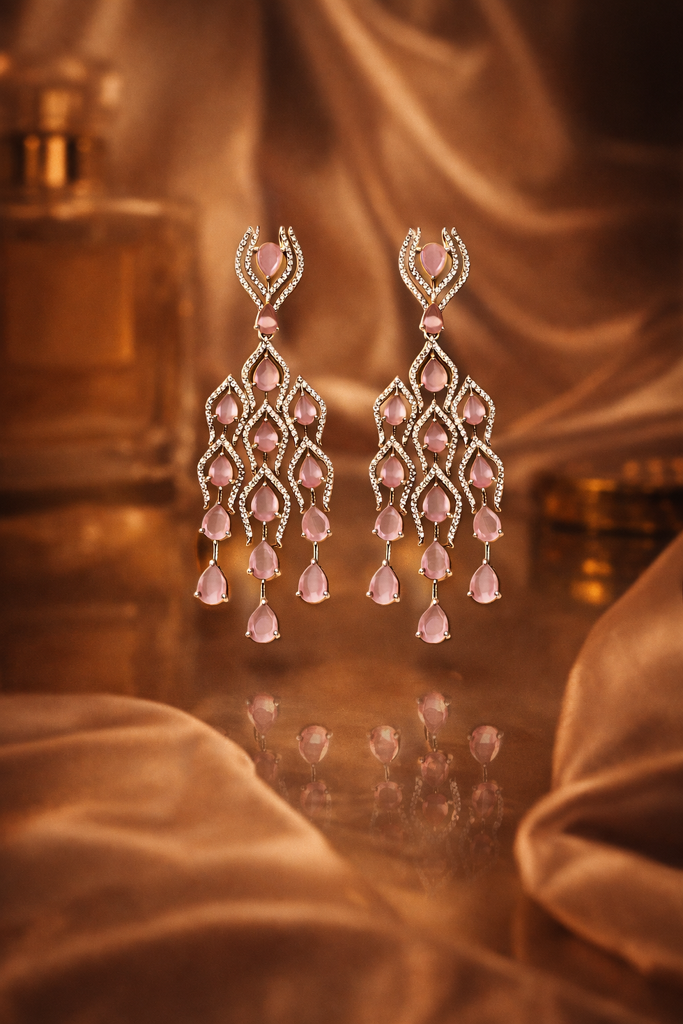 Thumbnail: Multi-tier chandelier silhouette with graceful drop movement