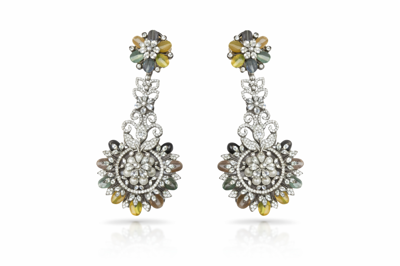 Floral Chandelier Earrings – Luxury Statement Collection