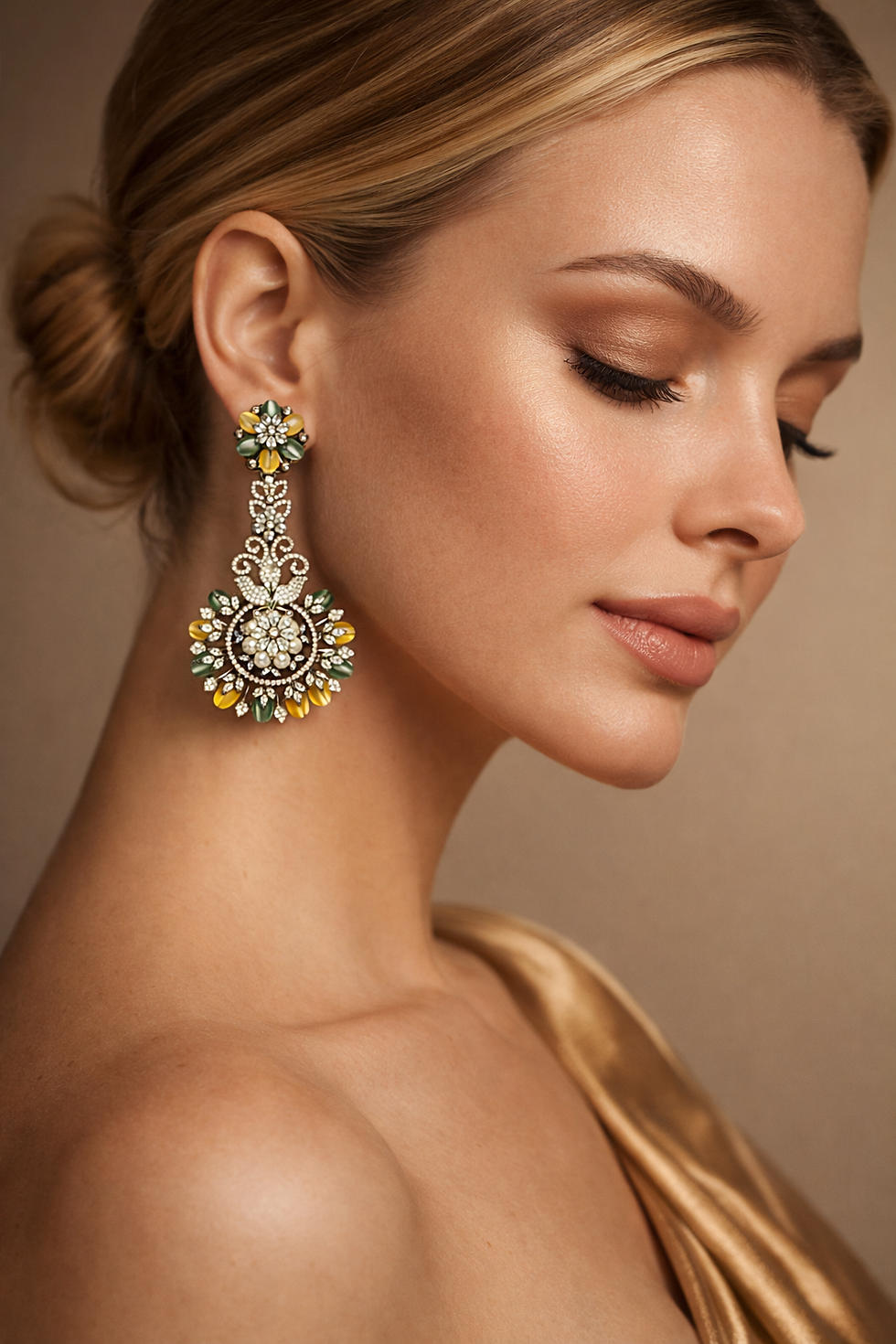 Thumbnail: Floral Chandelier Earrings – Luxury Statement Collection