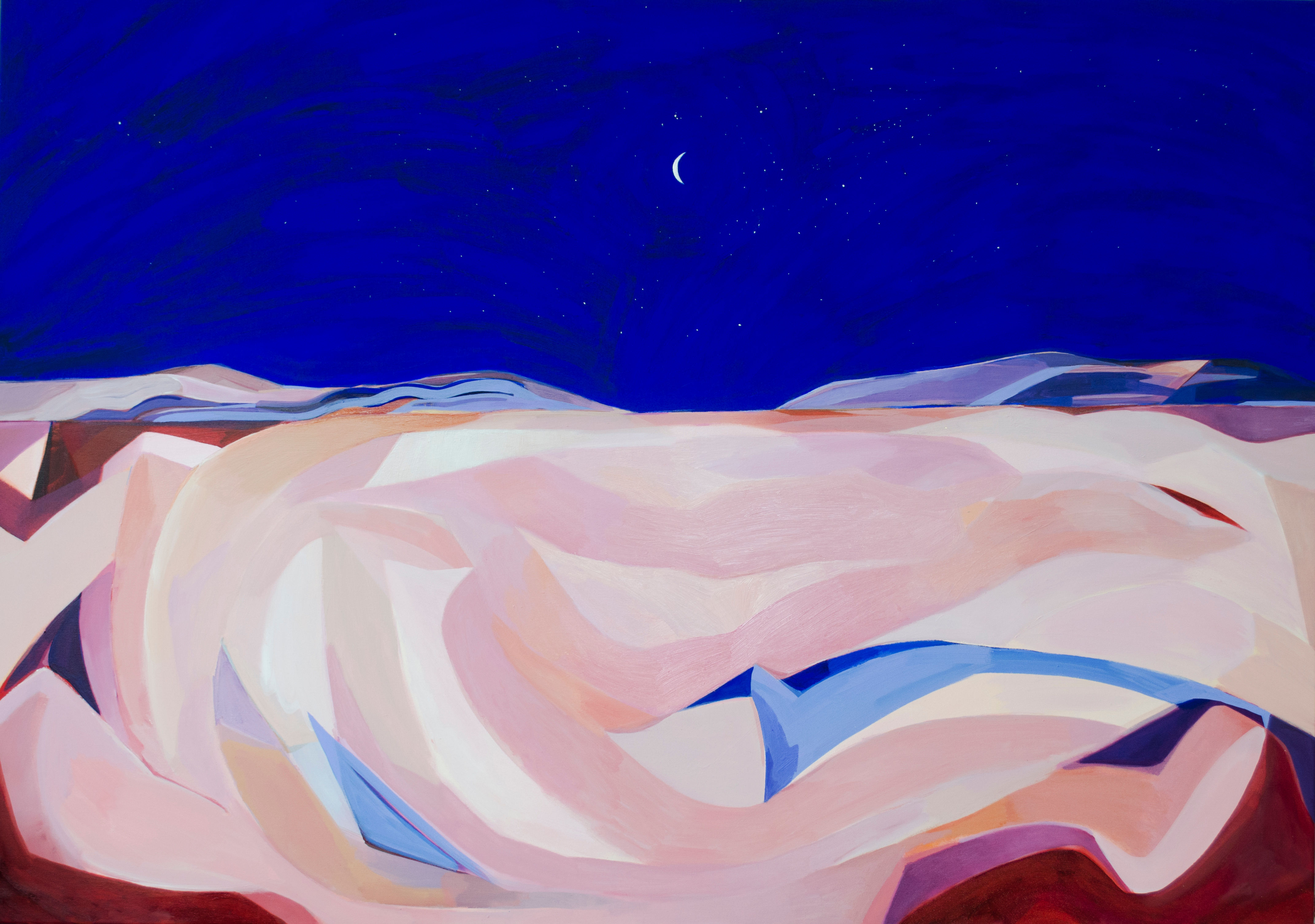 Silvermoon, oil on canvas, 38x54", 2022