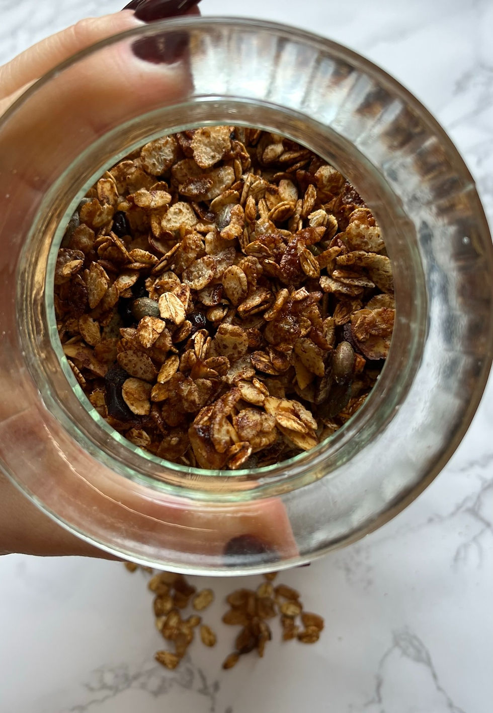 גרנולה ביתית משיבולת שועל ופצפוצי אורז ב 10 דקות הכנה ללא סוכר