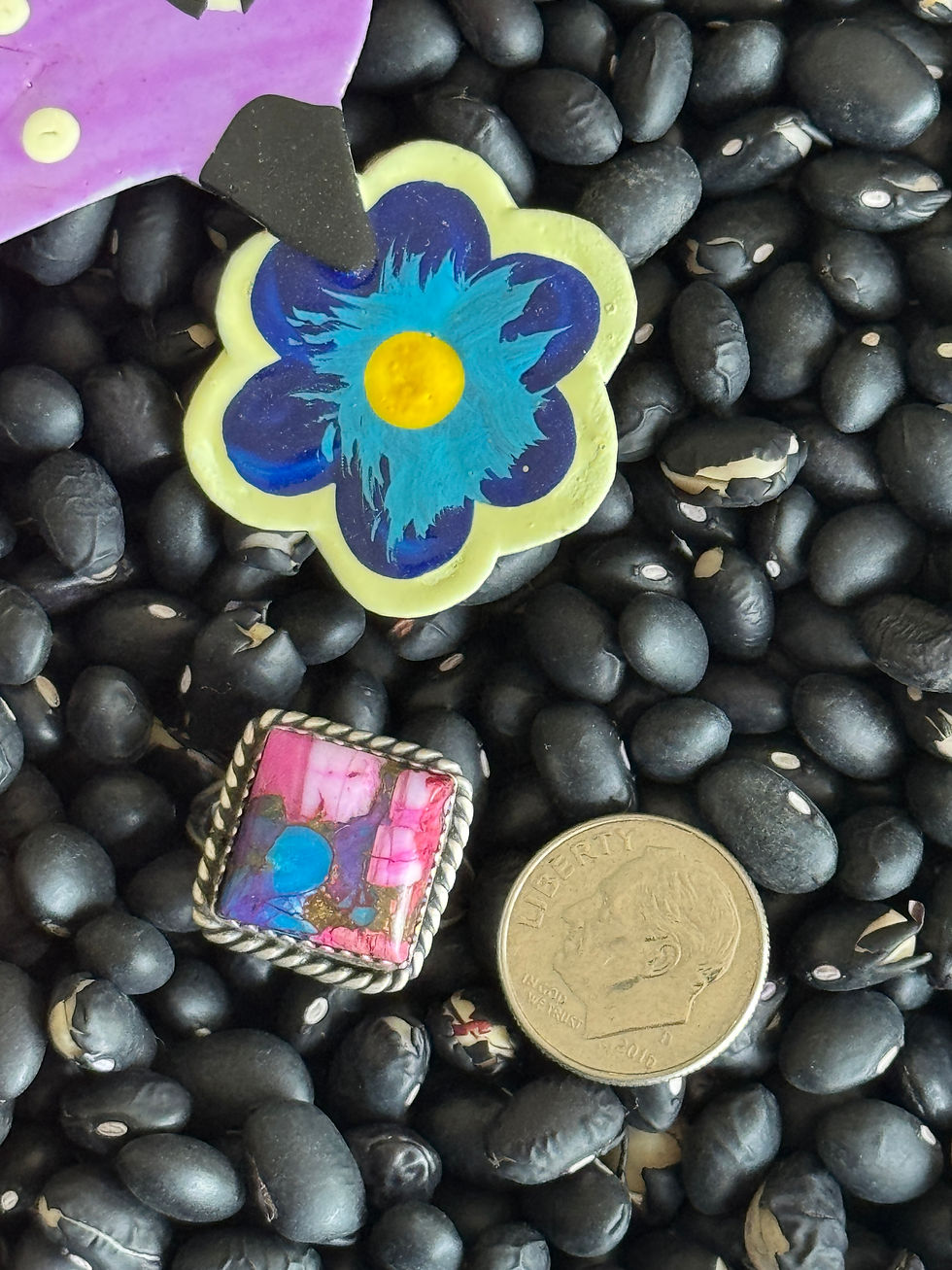 Thumbnail: Pink Dahlia Small Square Ring