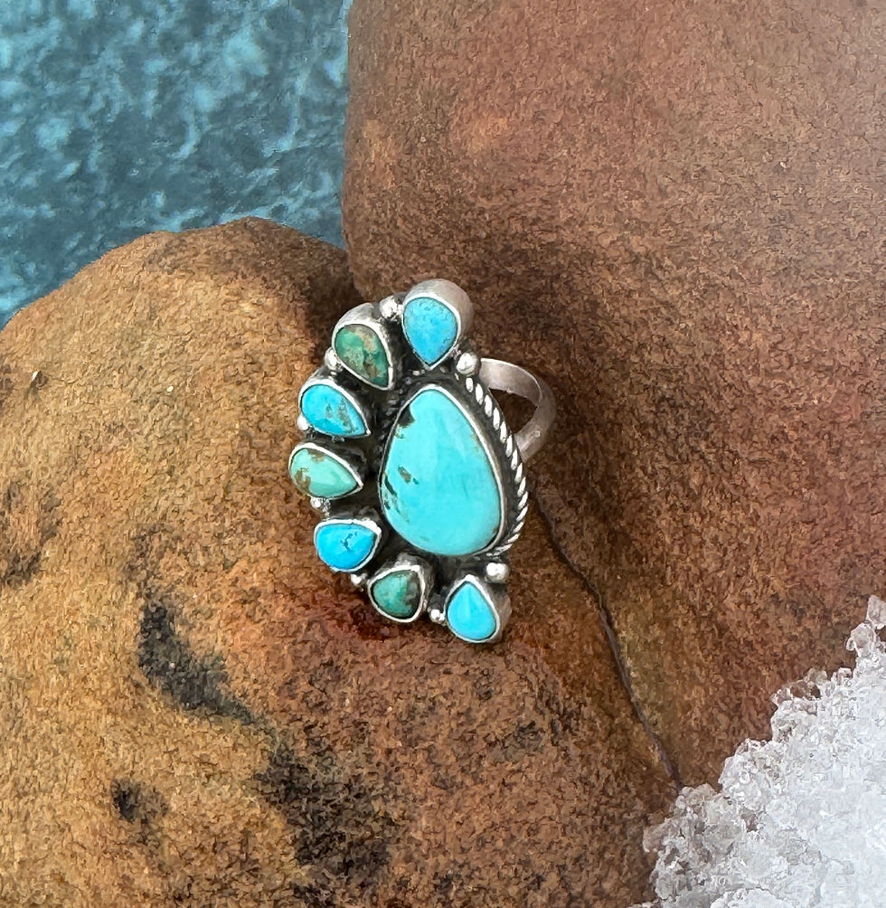 Thumbnail: Turquoise Half Cluster Ring