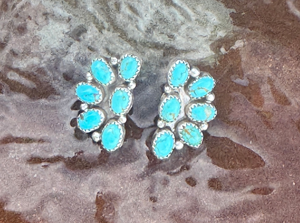 Thumbnail: Turquoise Half Cluster Earrings