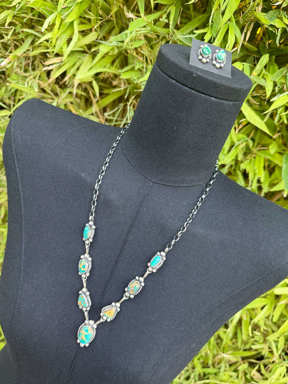 Thumbnail: Turquoise Necklace & Earring Set