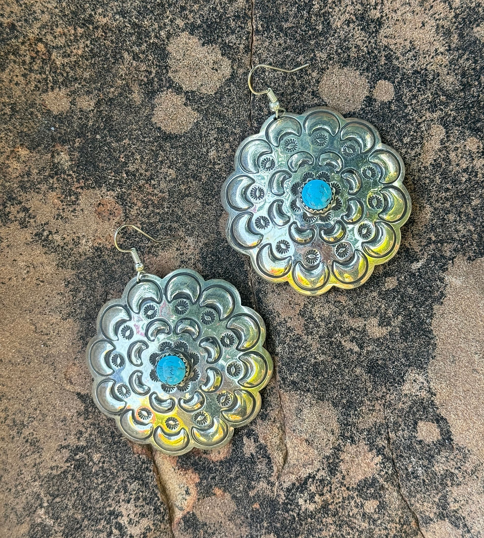 Thumbnail: Turquoise Scalloped Earrings