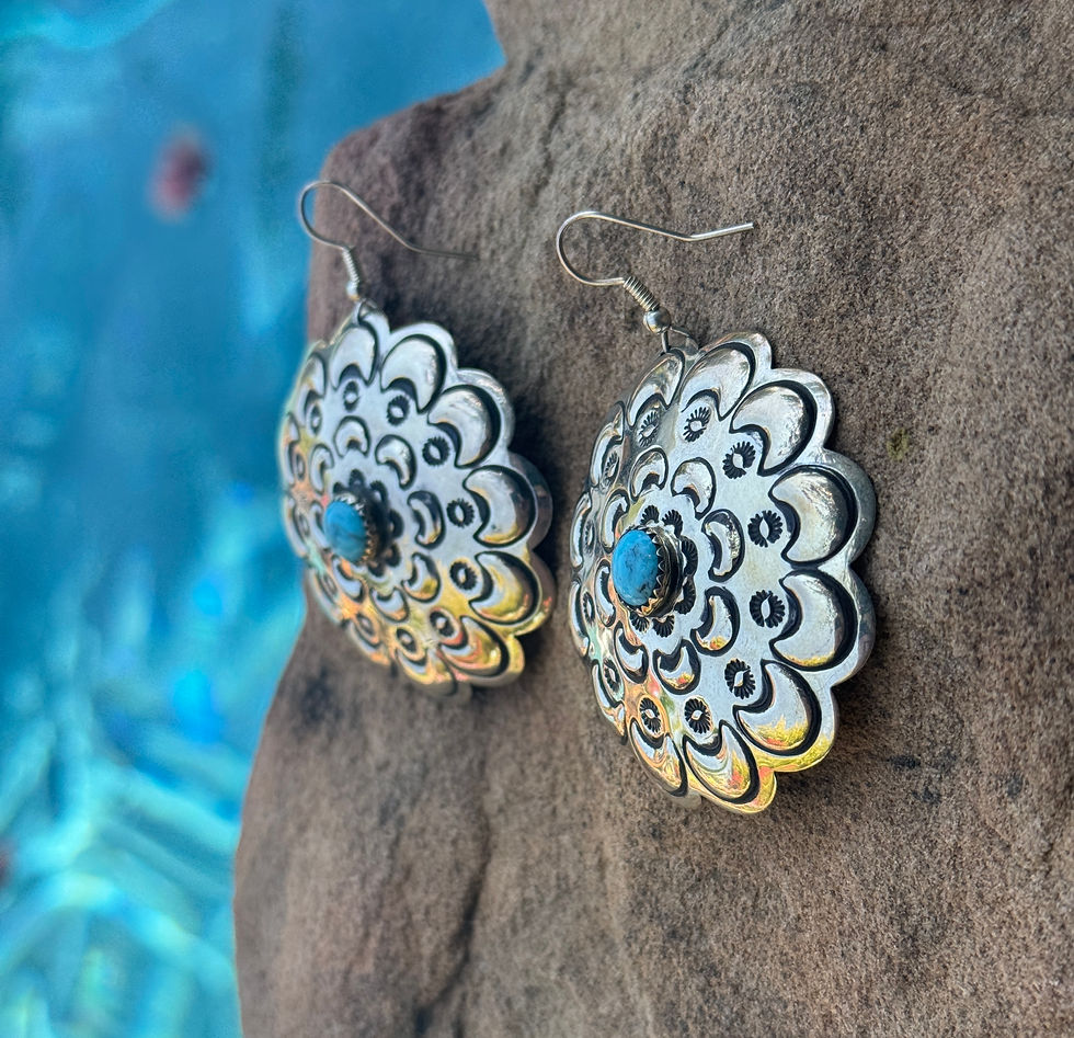 Thumbnail: Turquoise Scalloped Earrings