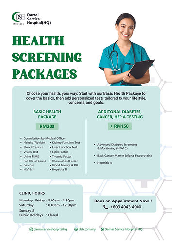 Affordable health screening package KL with consultation and essential blood investigations