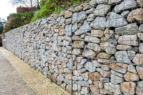 Gabion Mesh for a stone retaining wall