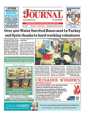 MNRJ, 22/02/23. Headline: Over 400 Water Survival Boxes sent to Turkey and Syria. Image: volunteers packing aid boxes.